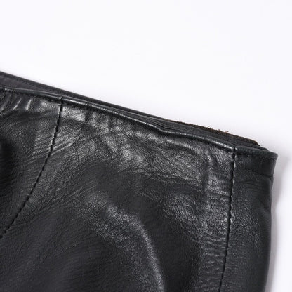 Chrome Hearts Half Dagger Zip Leather Skirt 26 Black 925 Sterling Silver — view 6