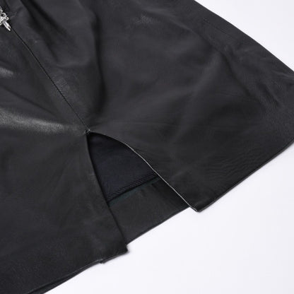 Chrome Hearts Half Dagger Zip Leather Skirt 26 Black 925 Sterling Silver — view 8