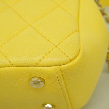 Chanel Handbag Quilted Affinity Caviar Leather Yellow Champagne Gold 2-Way — view 6
