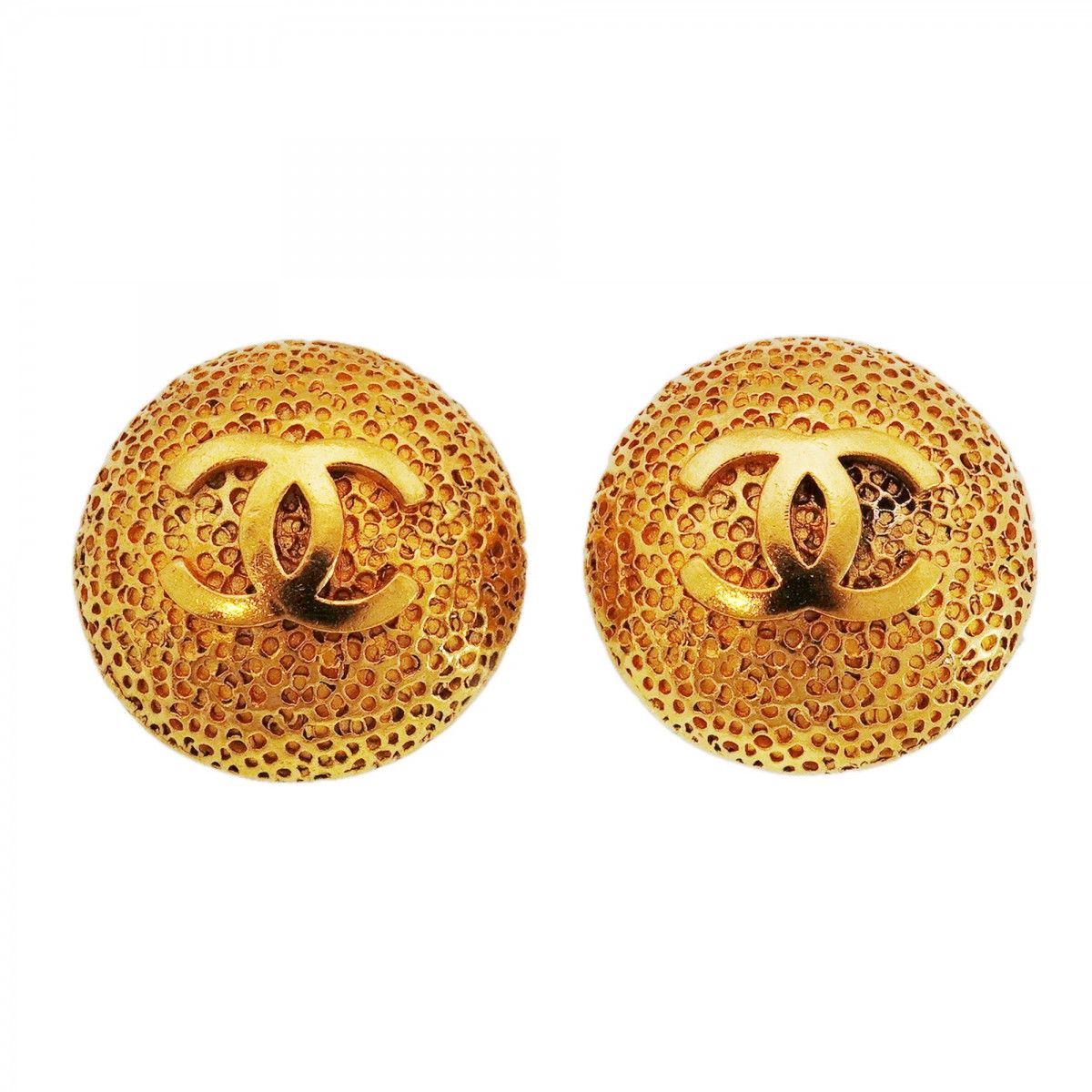 Chanel Earrings Vintage CC Logo Round
