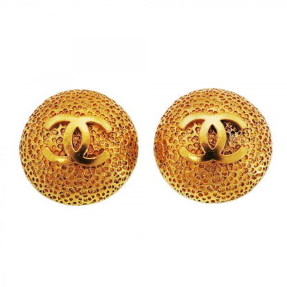 Chanel Earrings Vintage CC Logo Round
