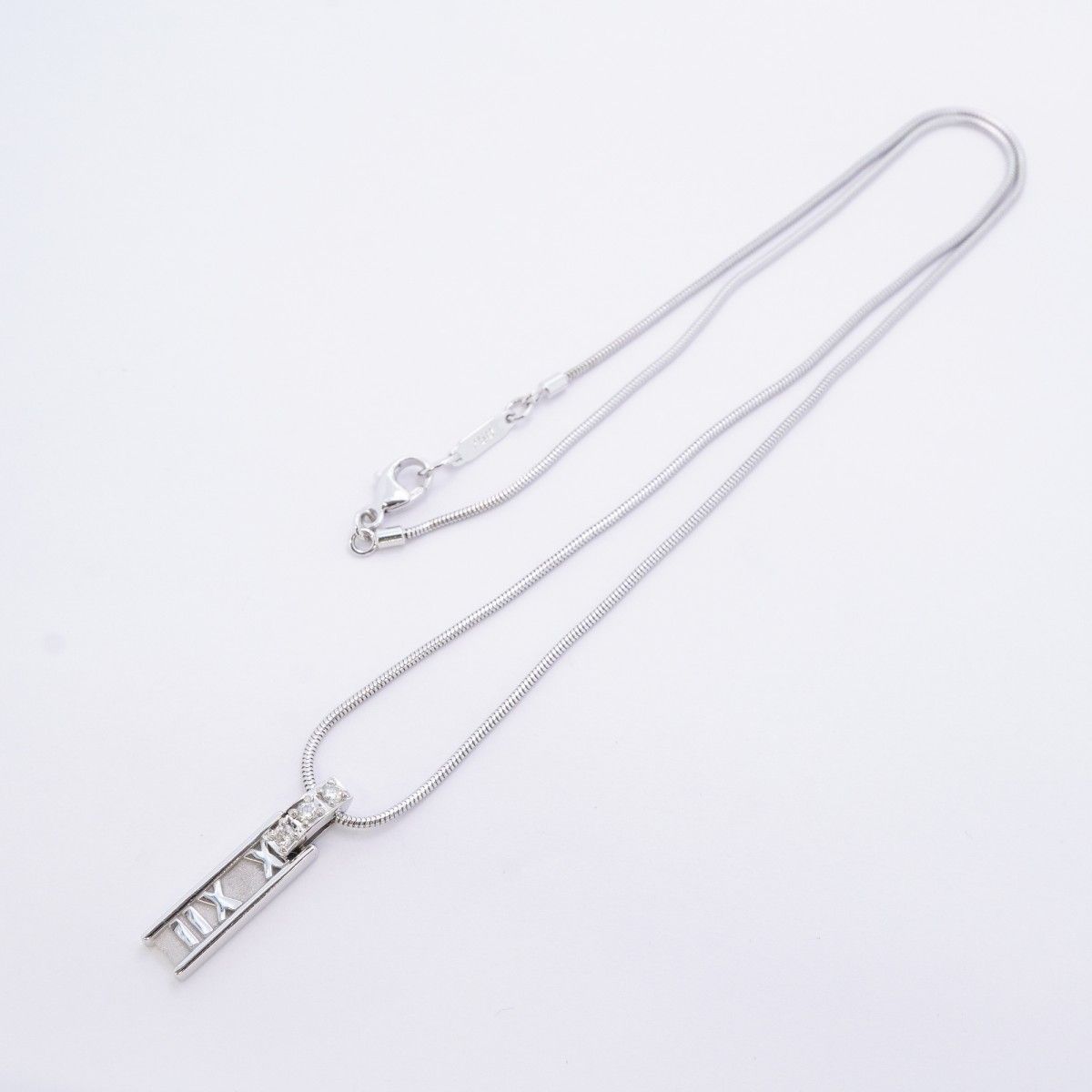 Tiffany & Co Necklace Atlas 18k White Gold Diamond — view 3