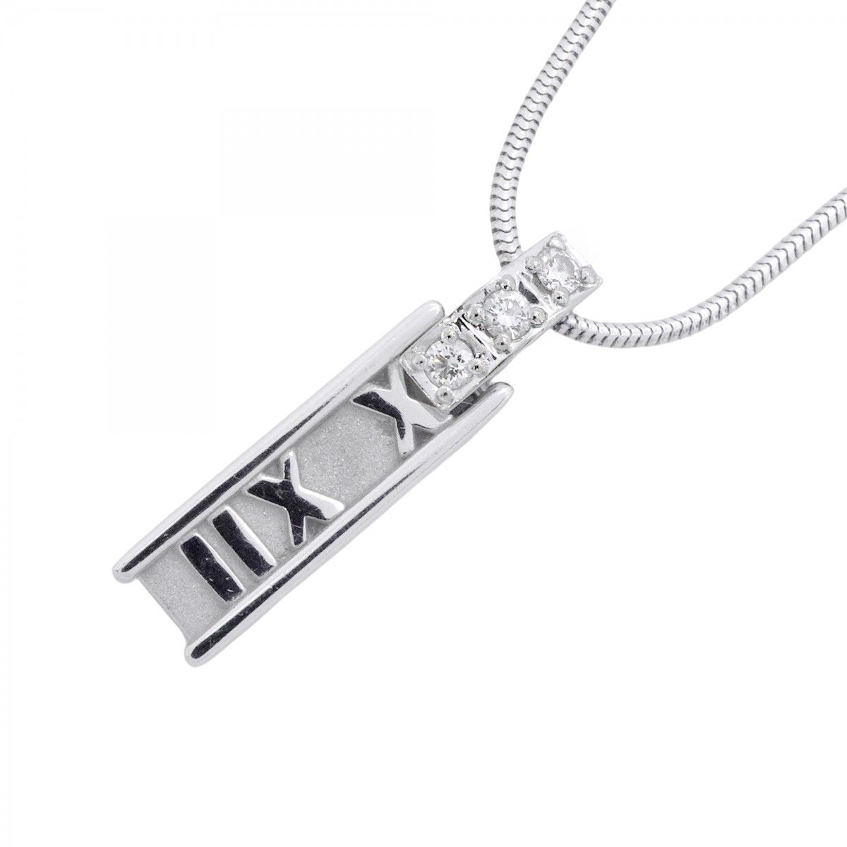 Tiffany & Co Necklace Atlas 18k White Gold Diamond