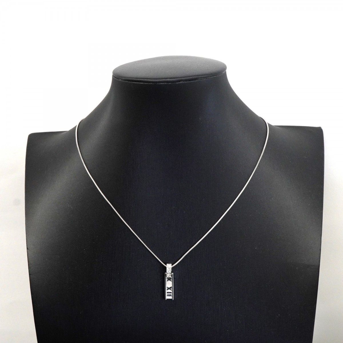 Tiffany & Co Necklace Atlas 18k White Gold Diamond — view 7