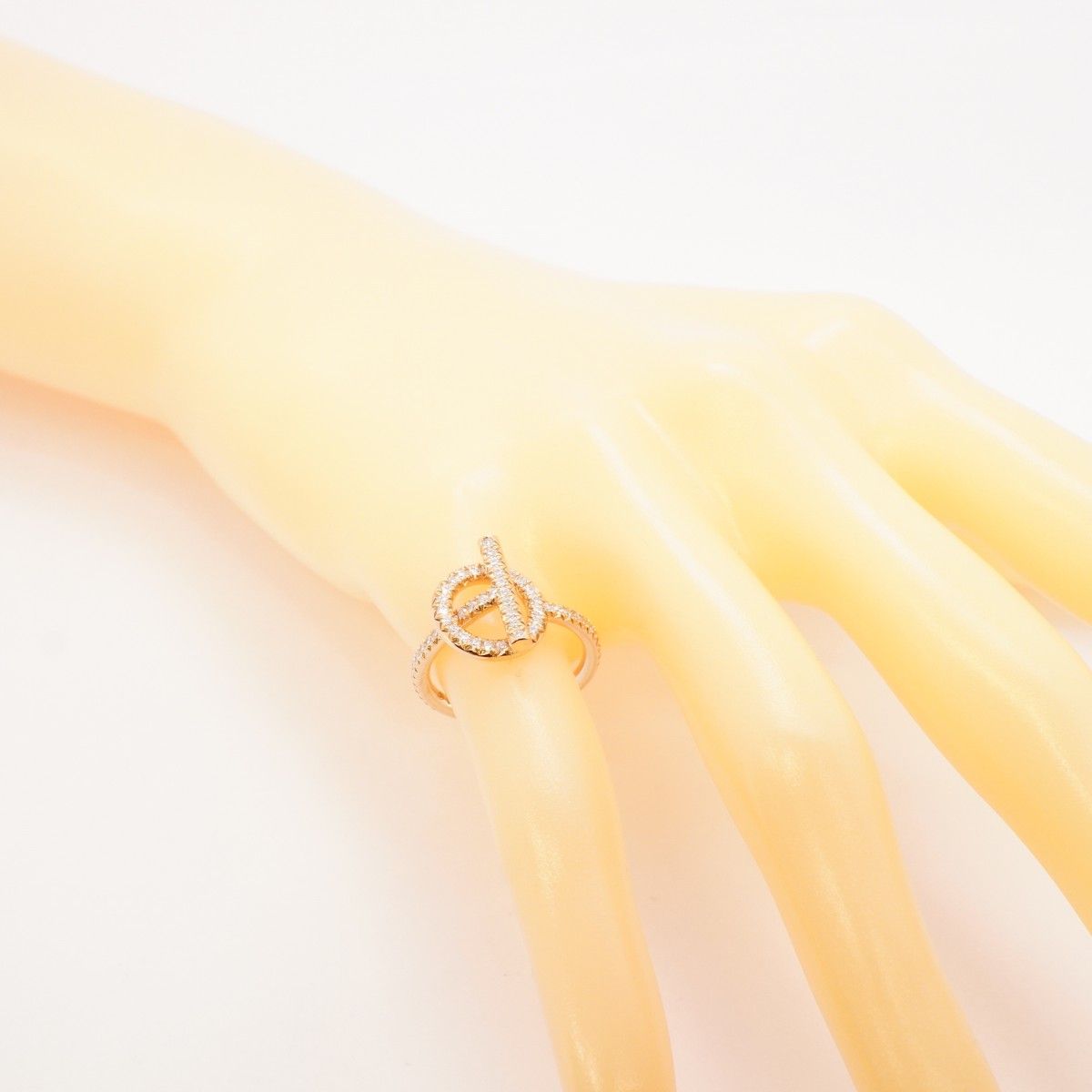 Hermes Ring Echappee PM 18k Pink Gold Diamond — view 7