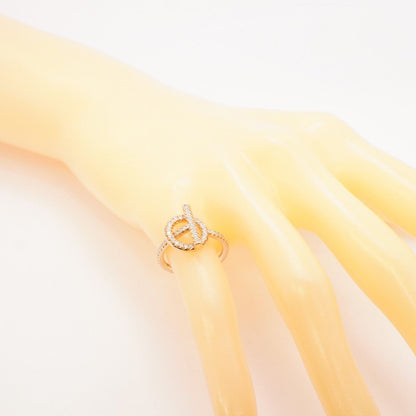 Hermes Ring Echappee PM 18k Pink Gold Diamond — view 7