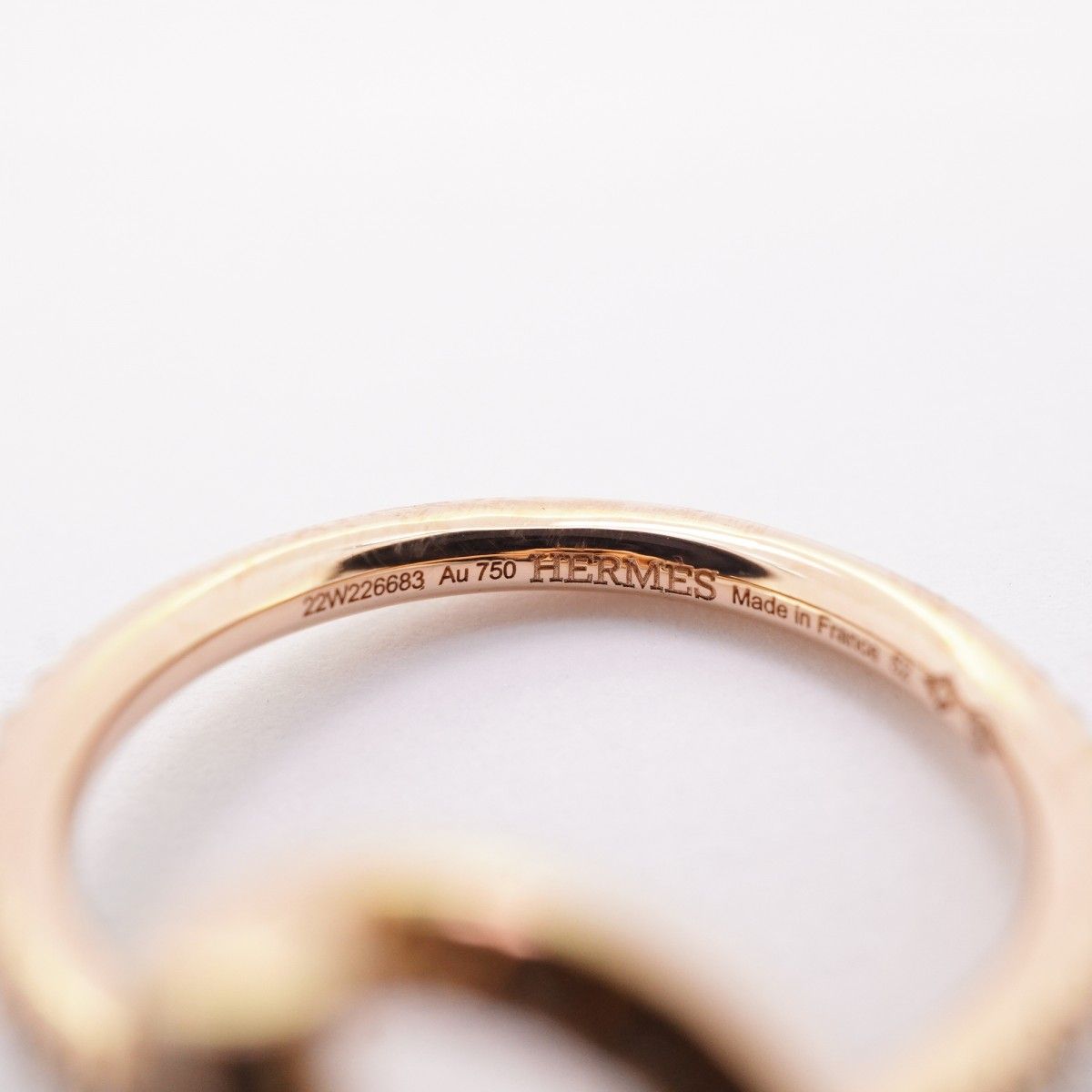Hermes Ring Echappee PM 18k Pink Gold Diamond — view 4