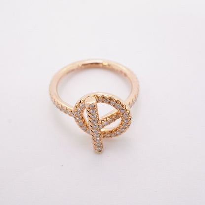 Hermes Ring Echappee PM 18k Pink Gold Diamond — view 3