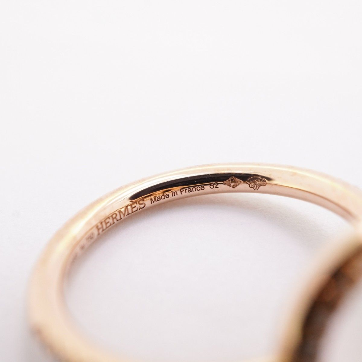 Hermes Ring Echappee PM 18k Pink Gold Diamond — view 5
