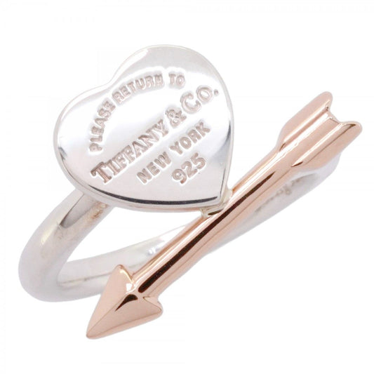 Tiffany & Co Ring Lovestruck Heart Tag 18k Pink Gold 925 Sterling Silver
