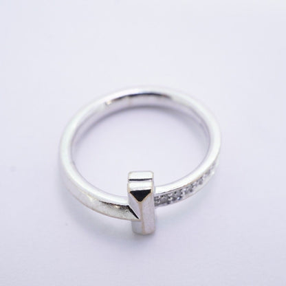 Tiffany & Co Ring T One 18k White Gold Diamond — view 3