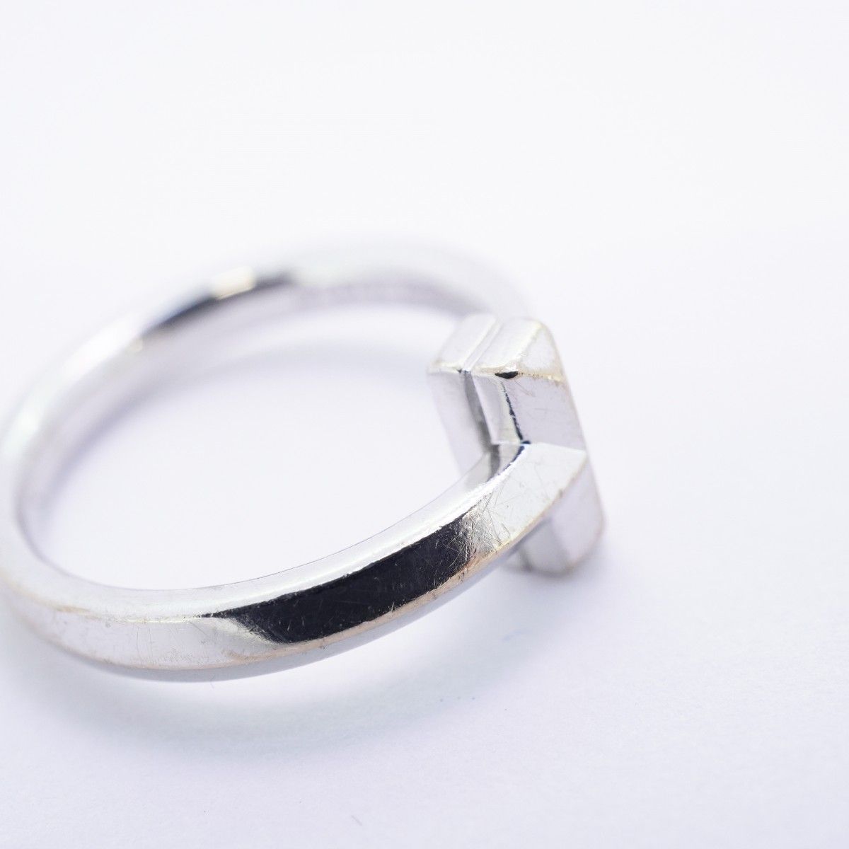 Tiffany & Co Ring T One 18k White Gold Diamond — view 9