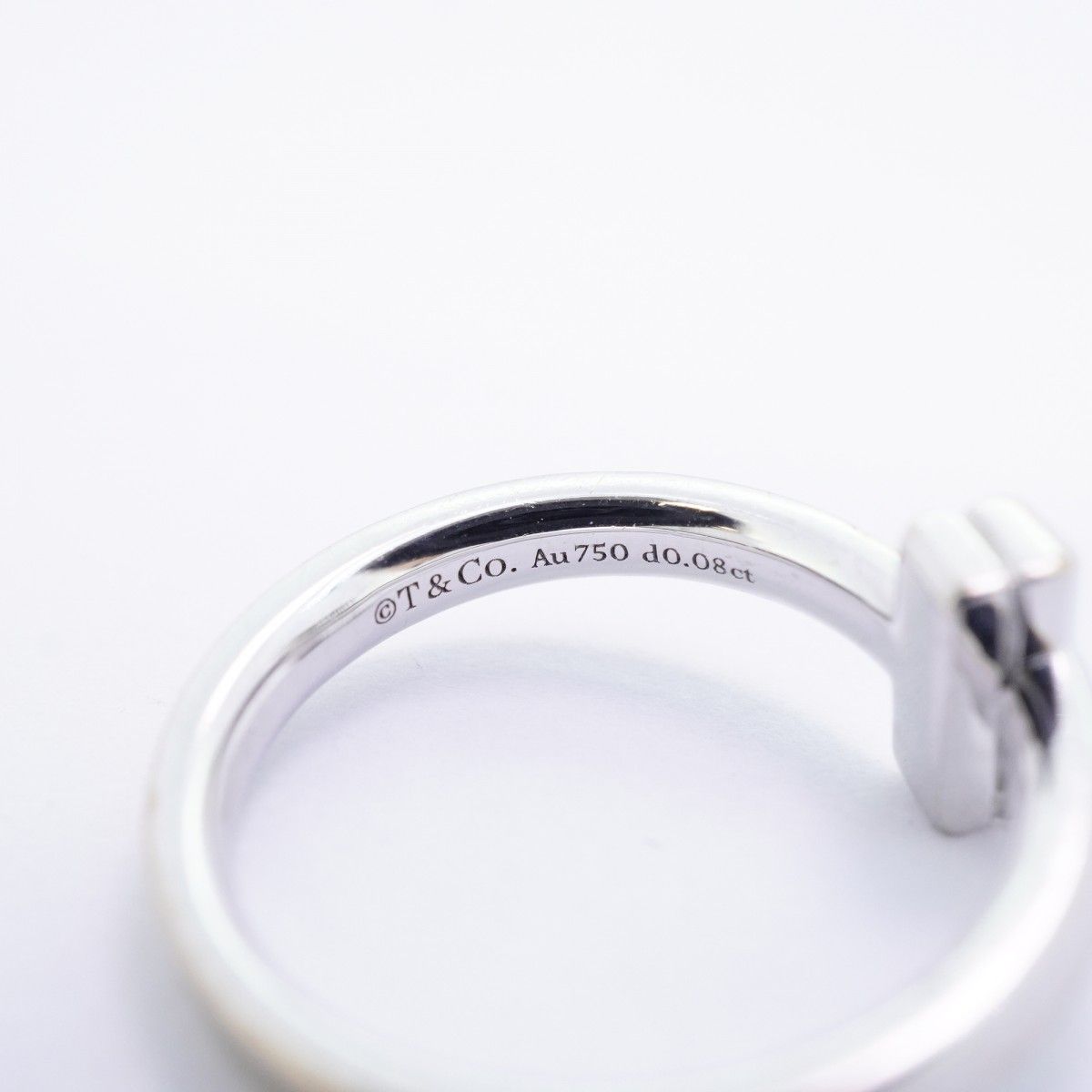 Tiffany & Co Ring T One 18k White Gold Diamond — view 4