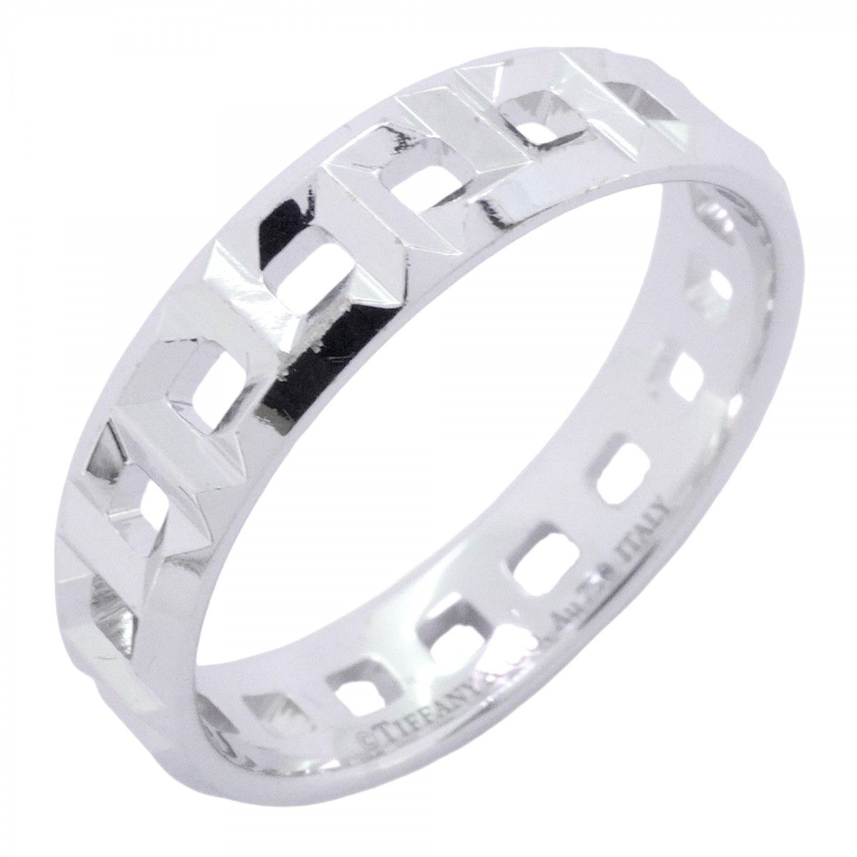 Tiffany & Co Ring T True Wide 18k White Gold
