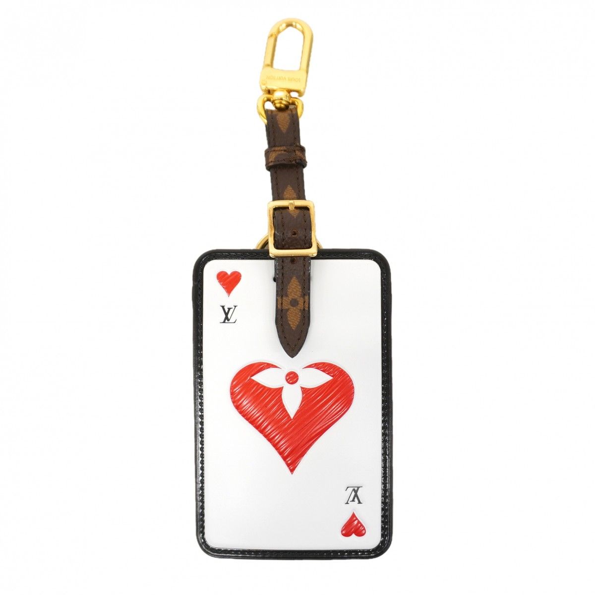 Louis Vuitton Key Holder Charm Game on Bijou Sac Tag Brown White