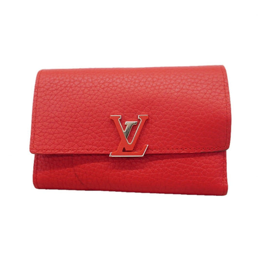 Louis Vuitton Trifold Wallet Taurillon Portefeuille Capucines Compact Ruby