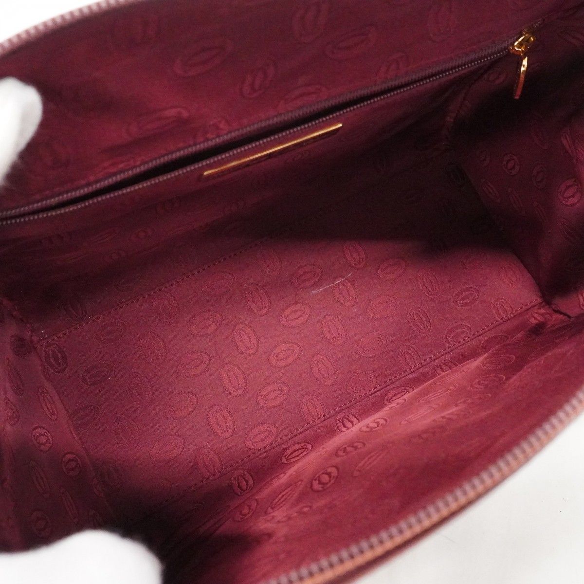 Cartier Handbag Must Leather Bordeaux Gold — view 4
