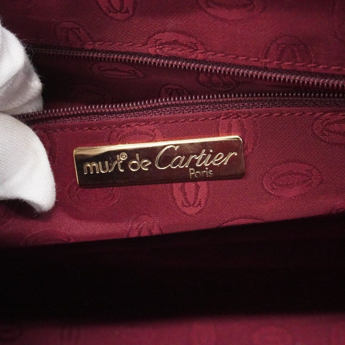 Cartier Handbag Must Leather Bordeaux Gold — view 5
