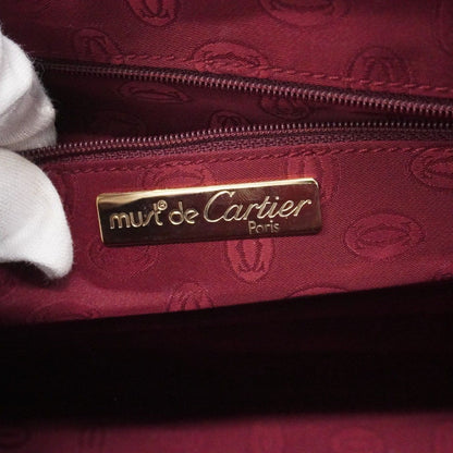 Cartier Handbag Must Leather Bordeaux Gold — view 5