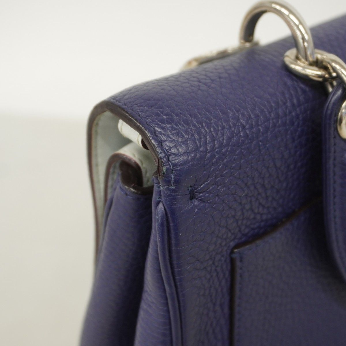 Dior Handbag Bi Leather Navy Silver — view 8