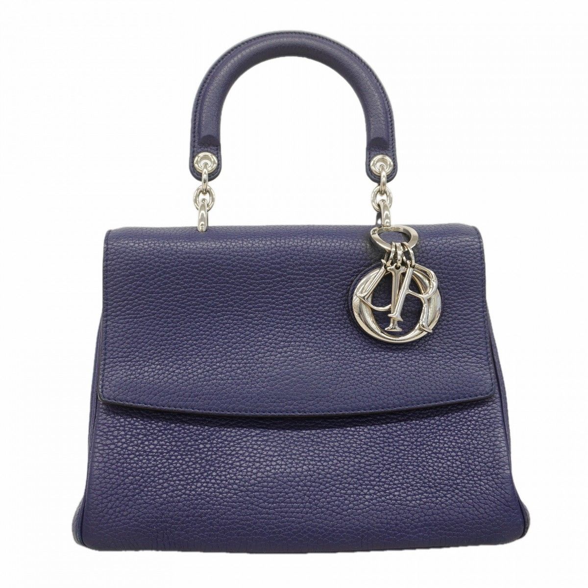 Dior Handbag Bi Leather Navy Silver