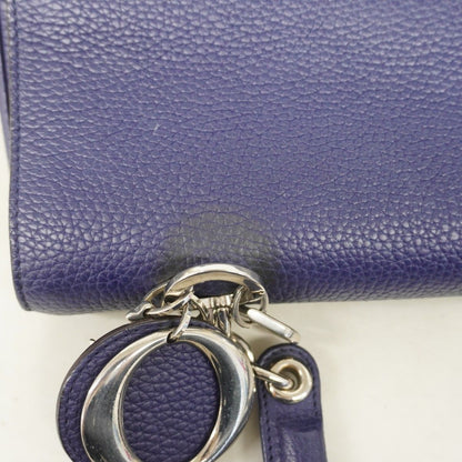 Dior Handbag Bi Leather Navy Silver — view 7