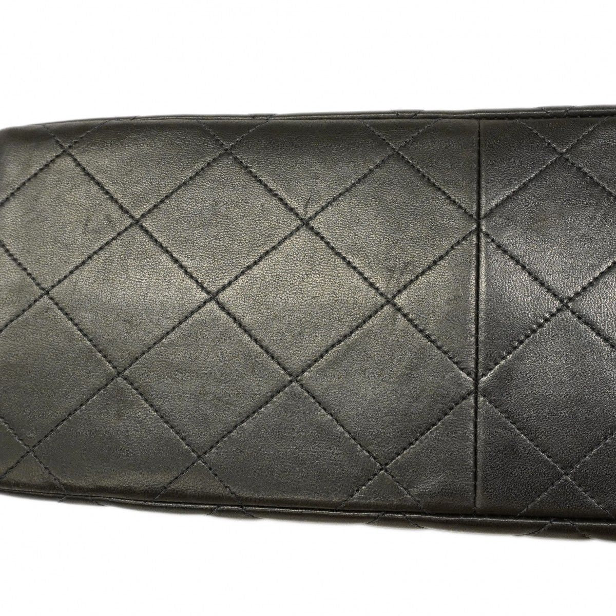 Chanel Shoulder Bag Quilted Face Lambskin Black Gold — view 6