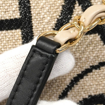 Chanel Tote Deauville Canvas Gray Black Champagne Gold — view 6