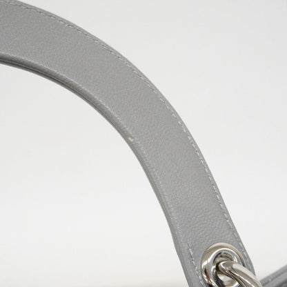 Dior Handbag Cannage Lady Leather Gray Silver 2-Way — view 8