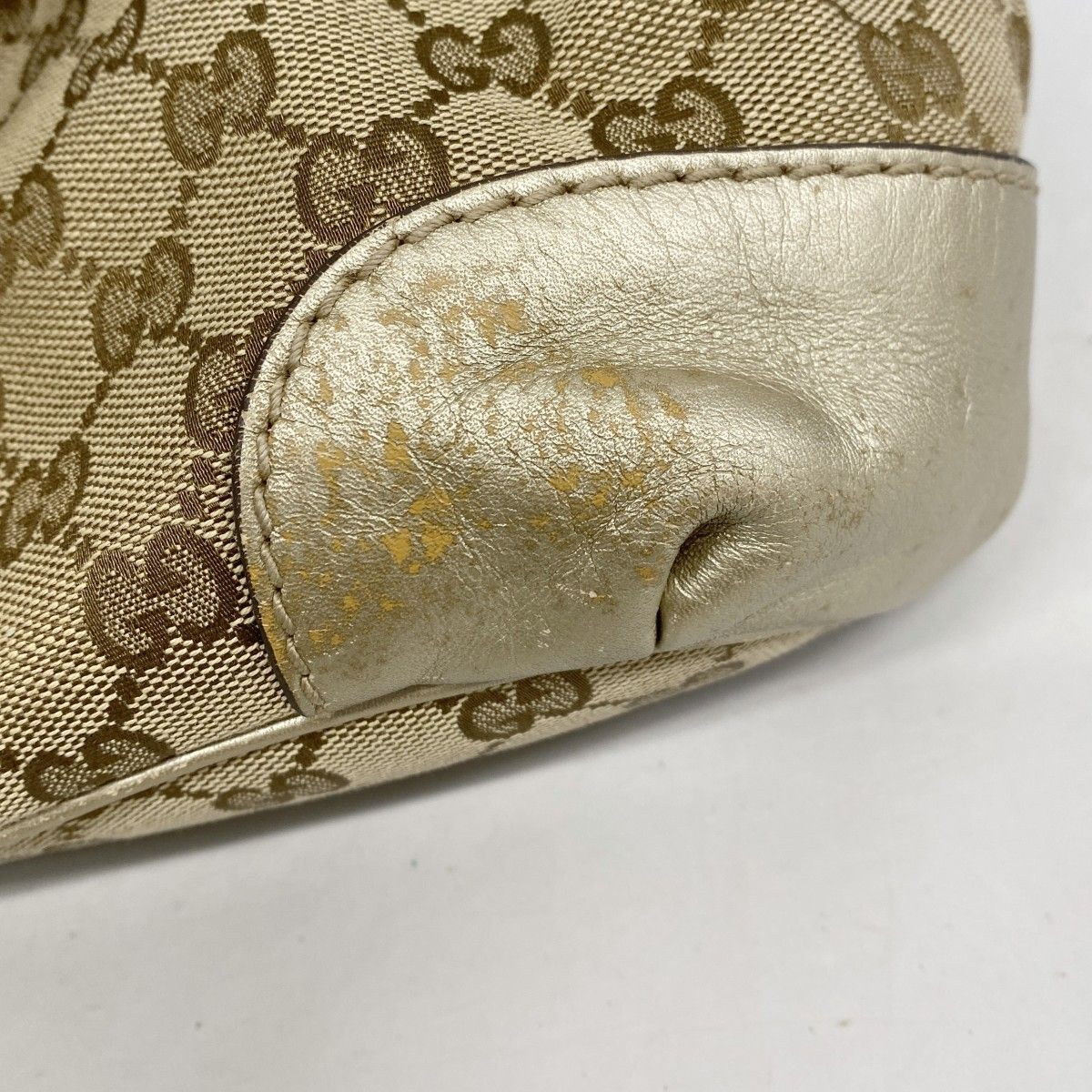 Gucci Tote GG Canvas Ski Brown Champagne Gold — view 6