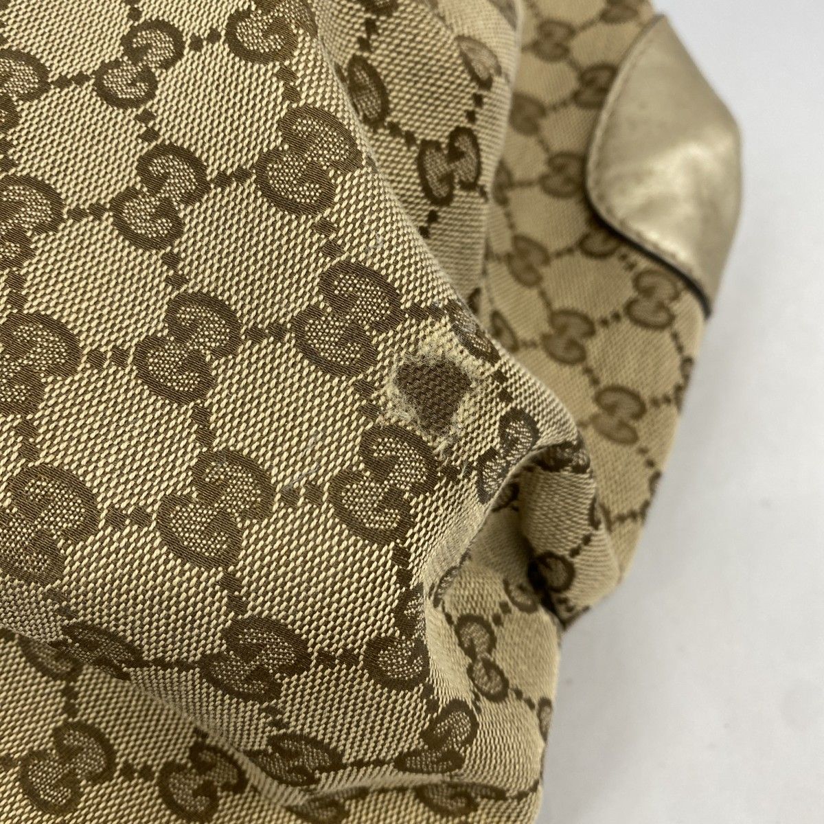 Gucci Tote GG Canvas Ski Brown Champagne Gold — view 7