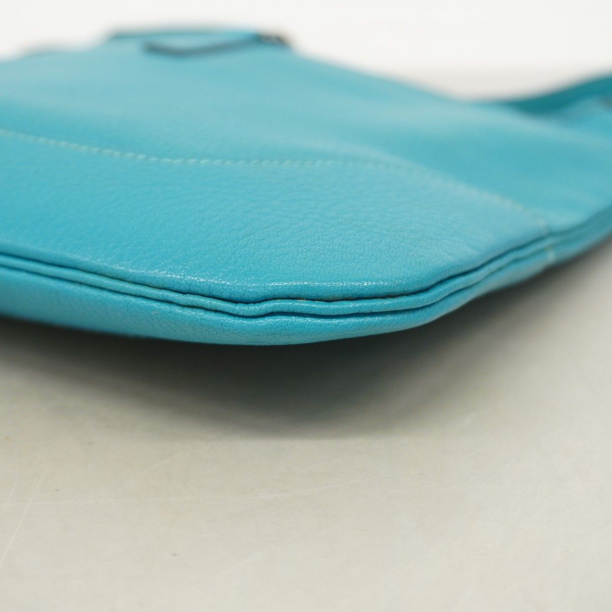 Hermes Shoulder Bag Trim 31 Chevre Misor Turquoise Silver — view 8
