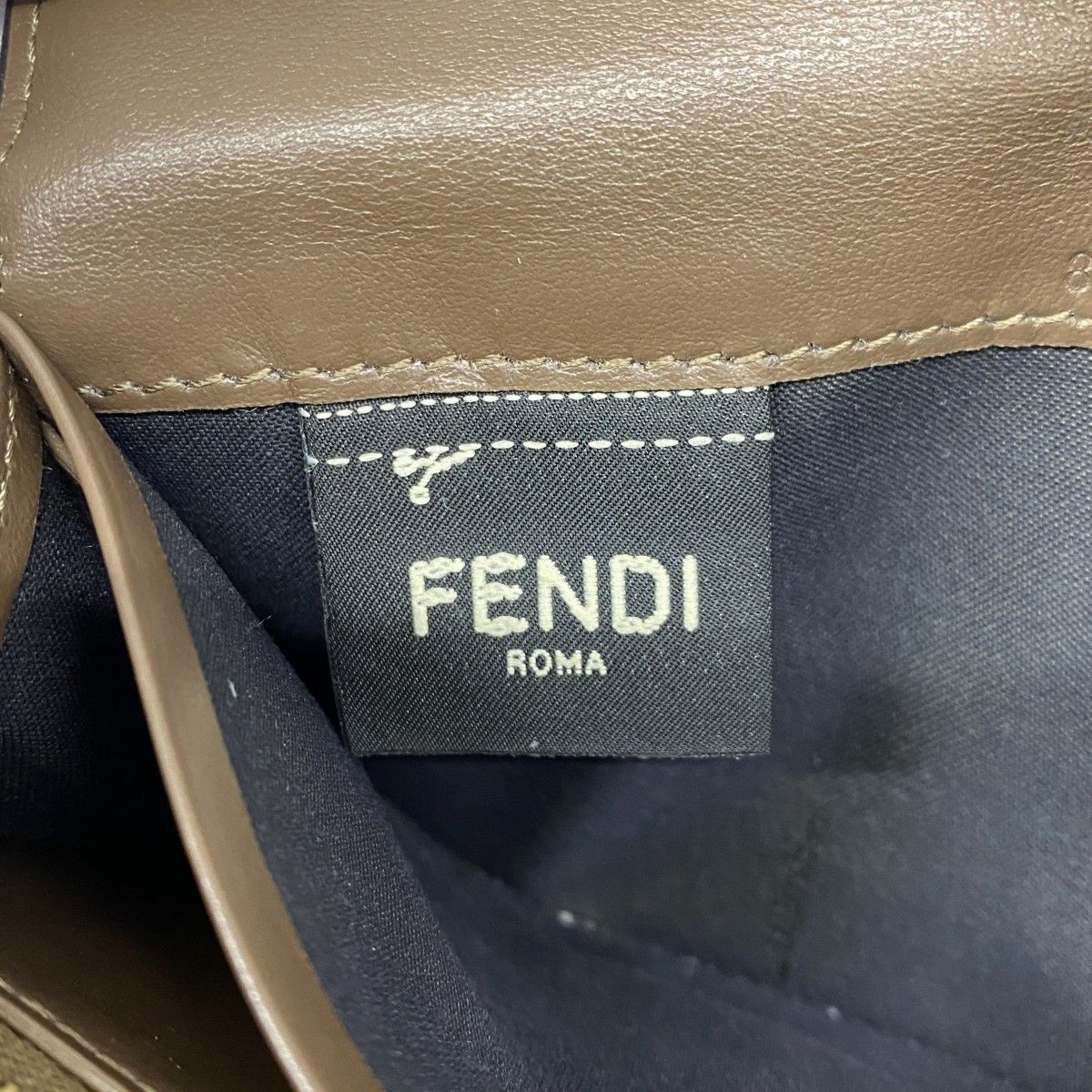 Fendi Wallet Zucca Leather Brown Black Gold — view 4