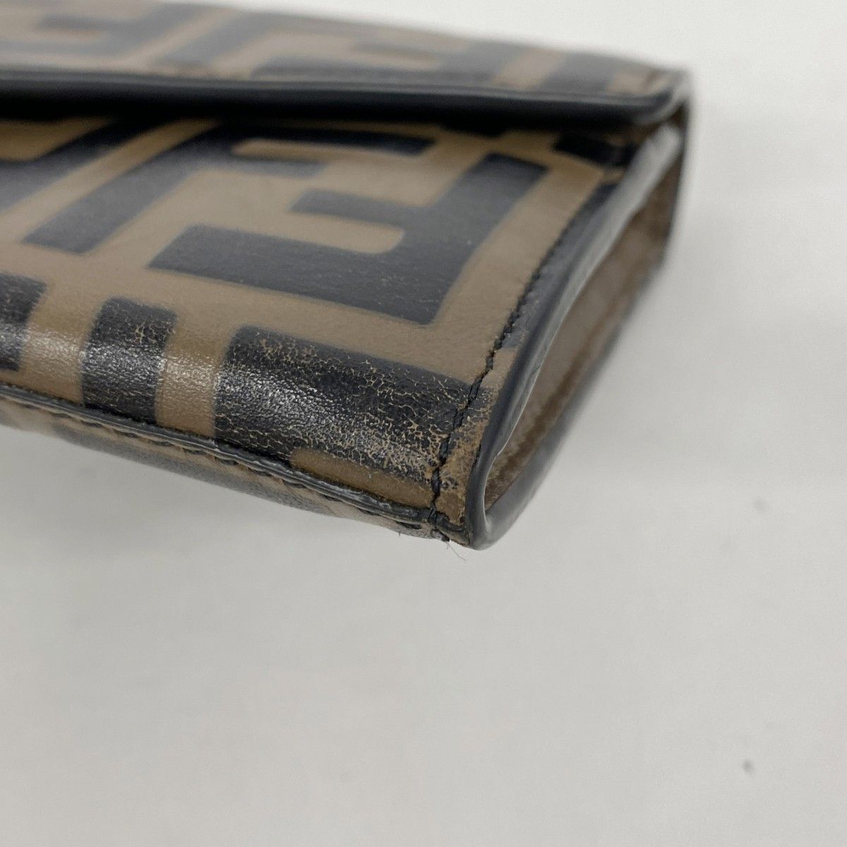 Fendi Wallet Zucca Leather Brown Black Gold — view 5