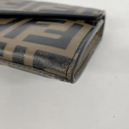 Fendi Wallet Zucca Leather Brown Black Gold — view 5