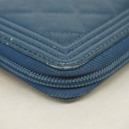 Chanel Wallet Caviar Leather Navy Silver — view 7