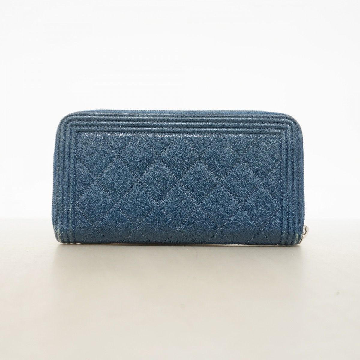 Chanel Wallet Caviar Leather Navy Silver — view 8