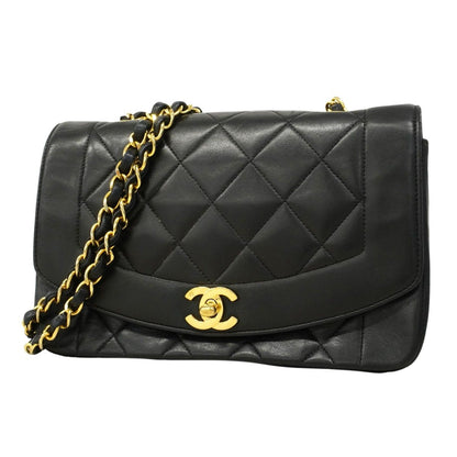 Chanel Shoulder Bag Diana Lambskin Black Gold