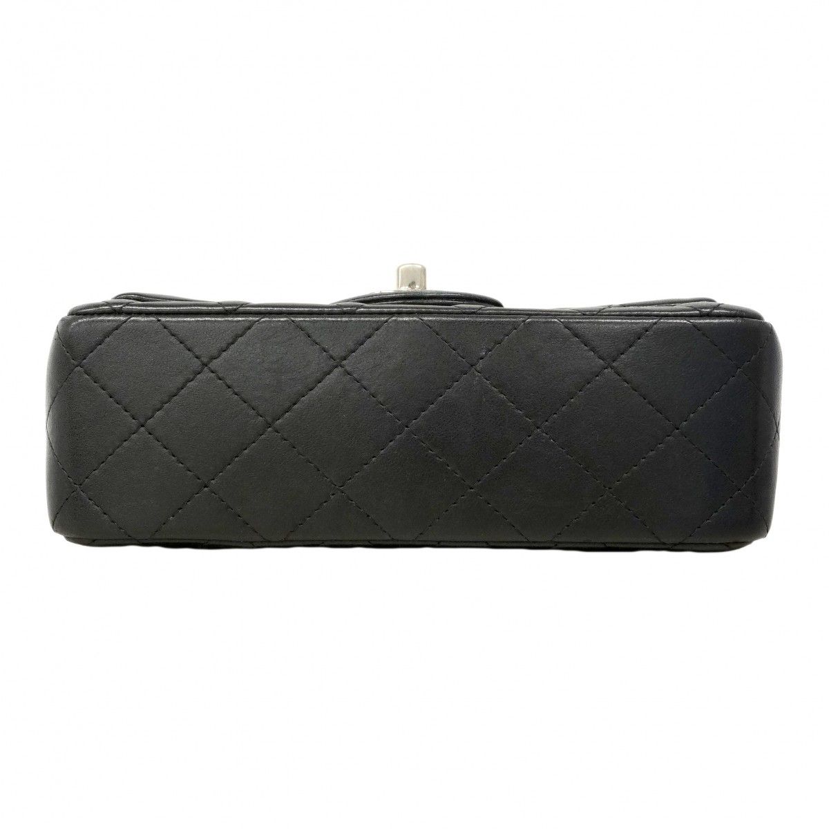 Chanel Shoulder Bag Mini Quilted Lambskin Black Silver — view 3