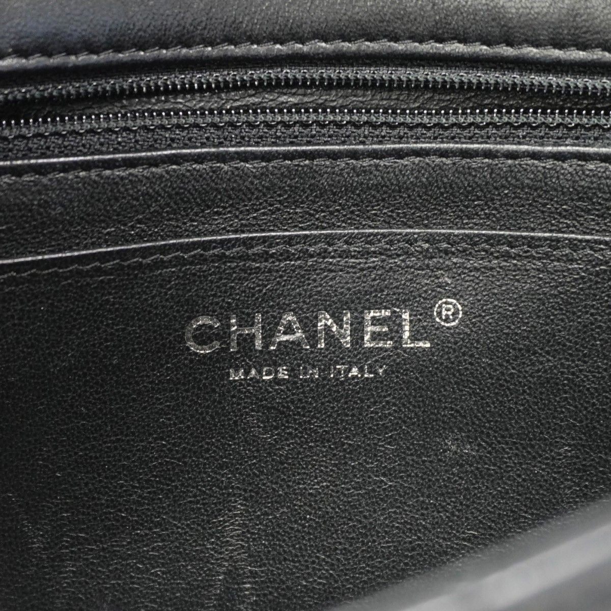 Chanel Shoulder Bag Mini Quilted Lambskin Black Silver — view 5