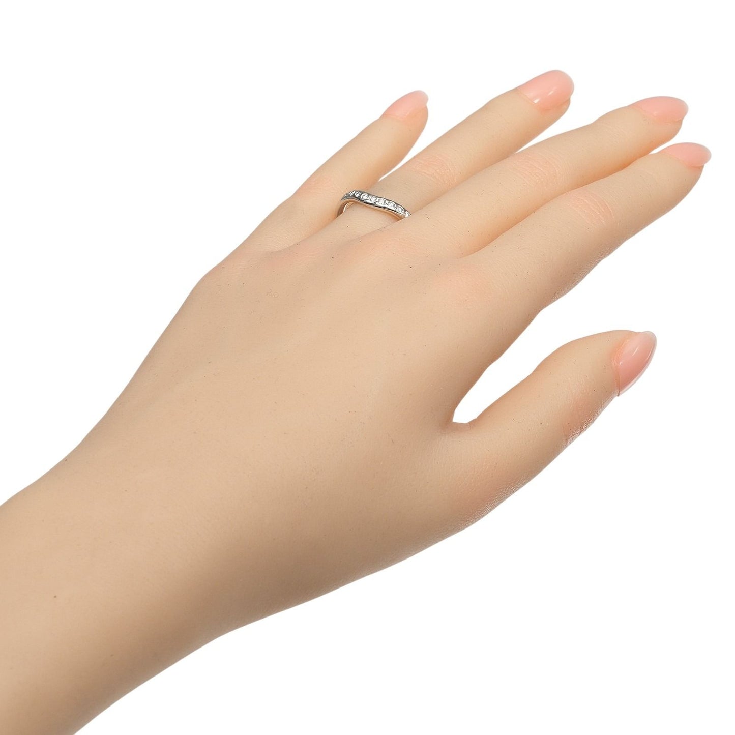 Tiffany & Co Curved Band Platinum Diamond Ring — view 2