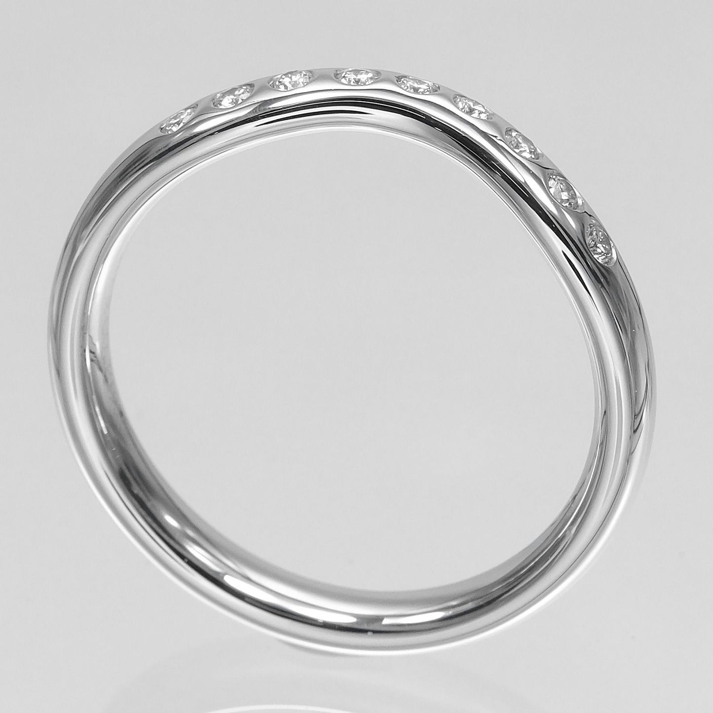 Tiffany & Co Curved Band Platinum Diamond Ring — view 3