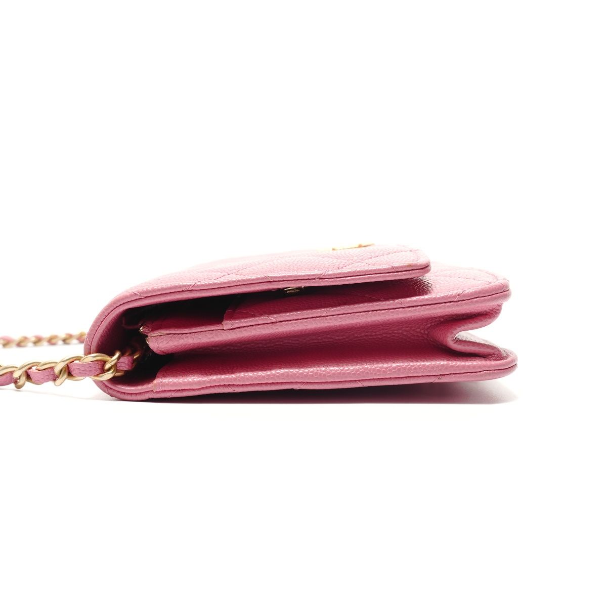 Chanel Shoulder Bag Caviar Leather Quilted Chain Wallet — view 3