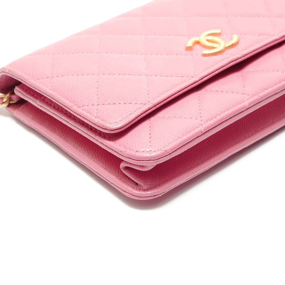 Chanel Shoulder Bag Caviar Leather Quilted Chain Wallet — view 5