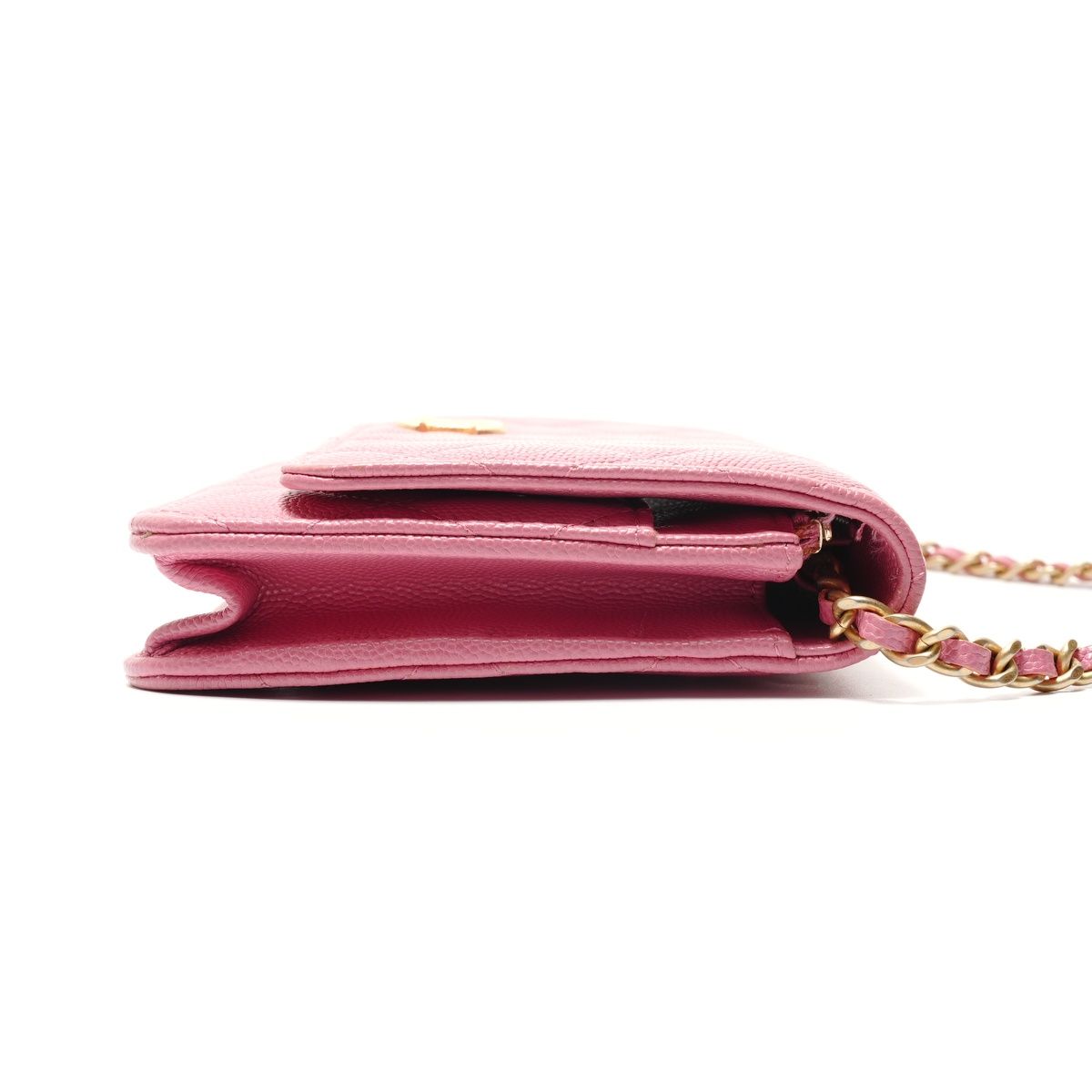 Chanel Shoulder Bag Caviar Leather Quilted Chain Wallet — view 4