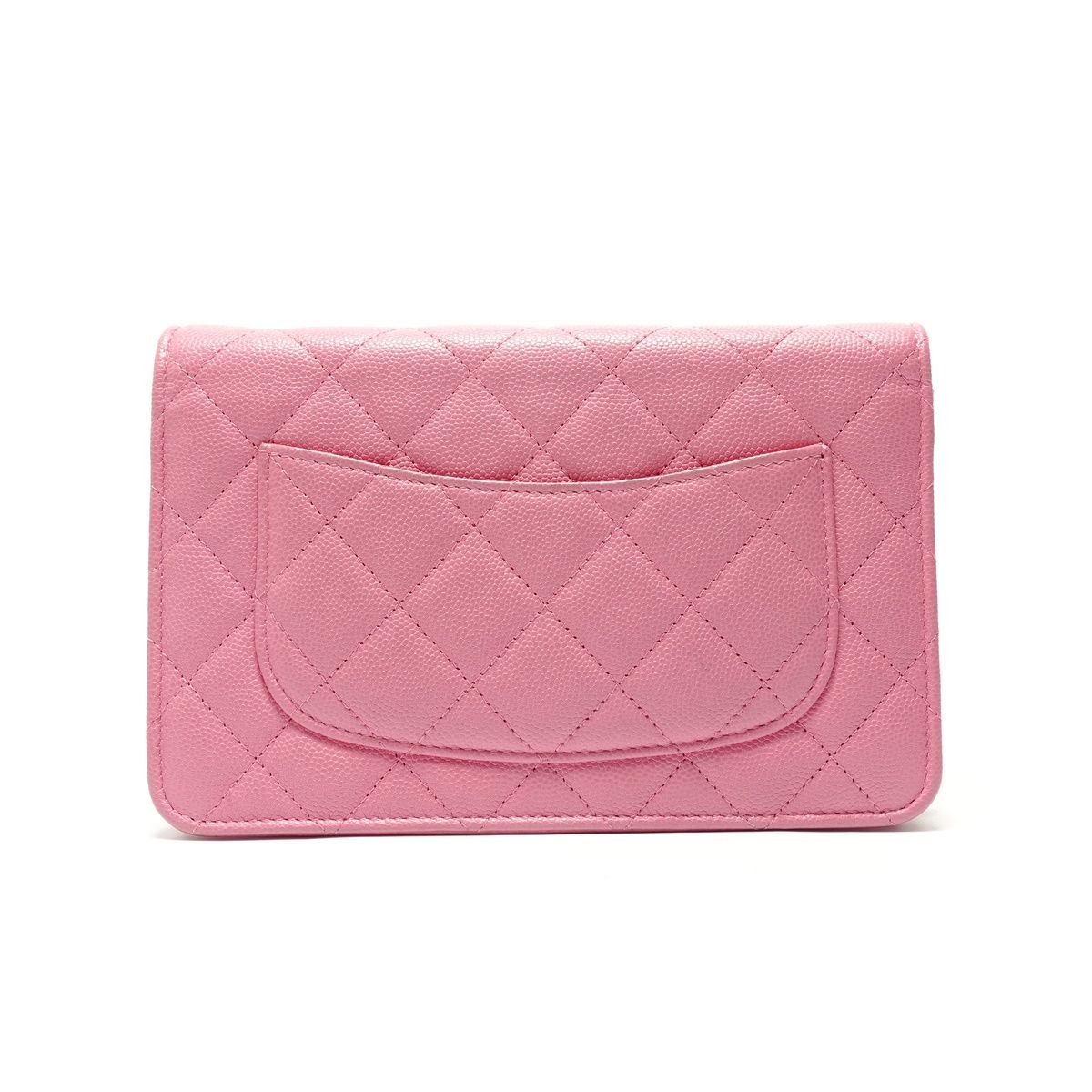 Chanel Shoulder Bag Caviar Leather Quilted Chain Wallet — view 2