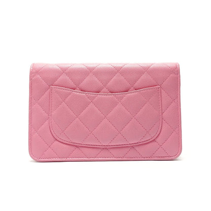 Chanel Shoulder Bag Caviar Leather Quilted Chain Wallet — view 2