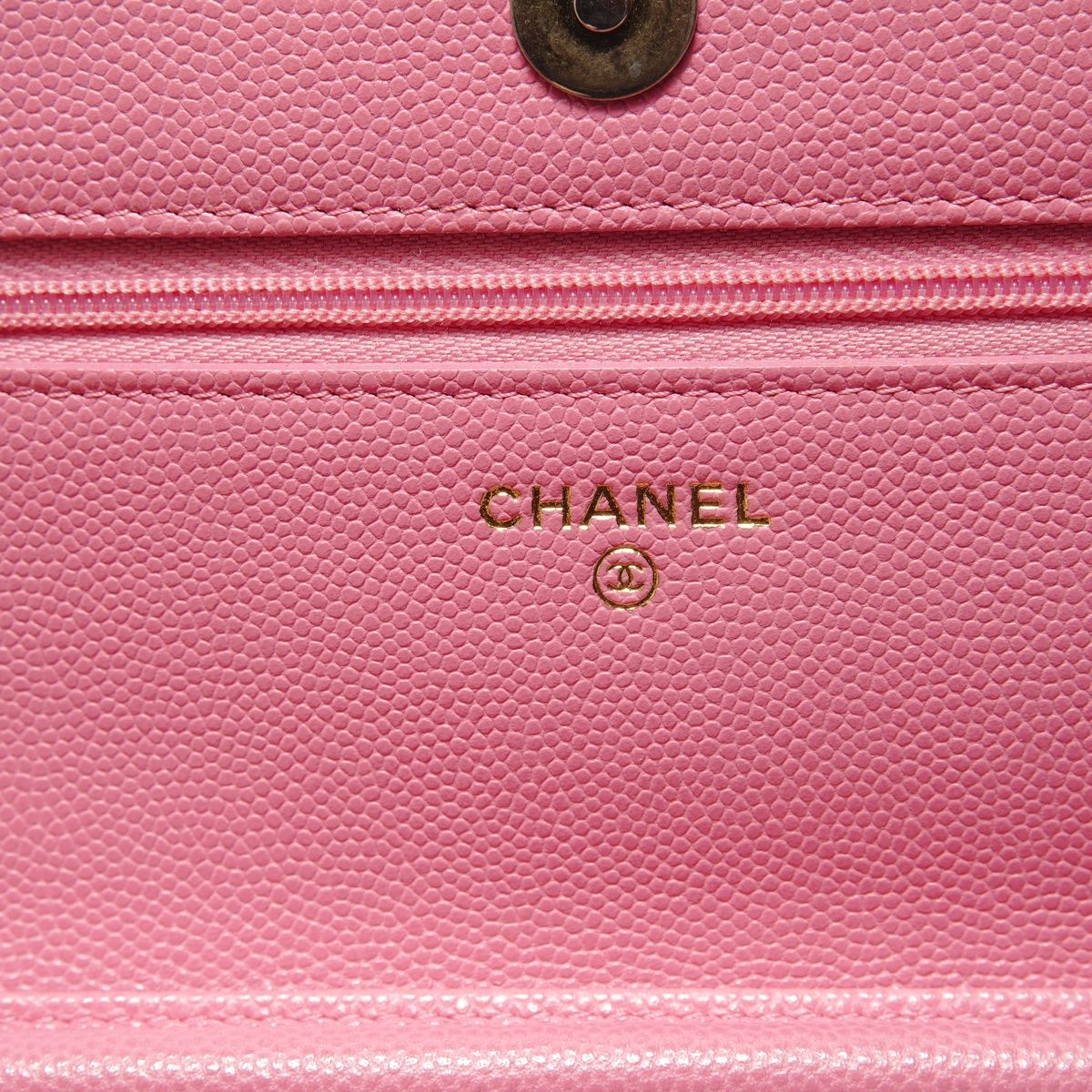 Chanel Shoulder Bag Caviar Leather Quilted Chain Wallet — view 9
