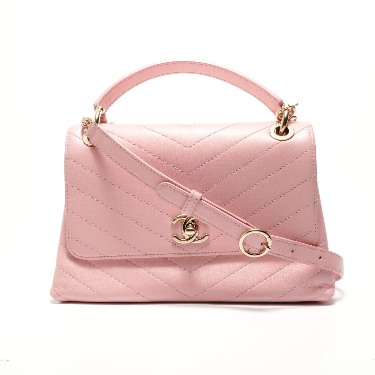Chanel Shoulder Bag Stitch Top Handle 2-Way