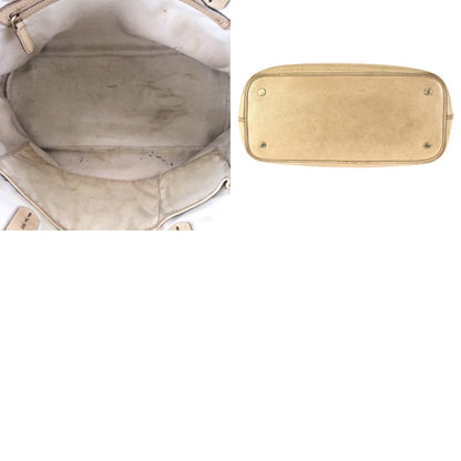 Bvlgari Collezione Beige Gold Leather Tote — view 9